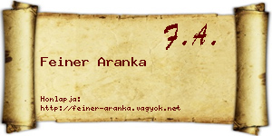Feiner Aranka névjegykártya